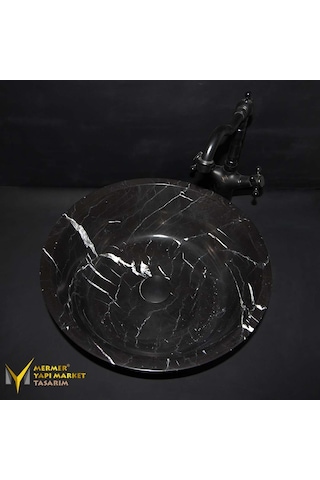 Toros Siyah Mermer Dizayn Çanak Lavabo