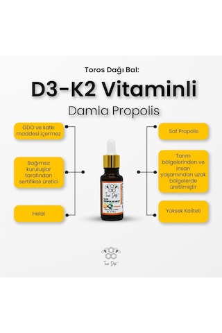 Toros Dağı D3-K2 Vitaminli Damla Propolis 20 ML