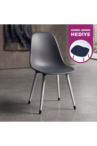 Vilinze Eames Beyaz Ahşap Ayak Plastik Füme Sandalye Eames-beyaz Füme - Beyaz