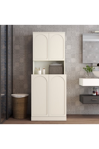 Lyon Çamaşır Makinesi Dolabı V101 - Krem Krem