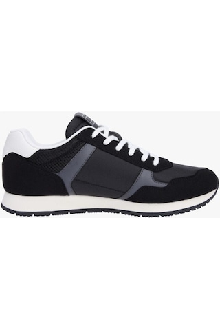 Tommy Hilfiger Erkek Kumaş Kombinli Koşu Stili Sneaker - Siyah-9598 Black