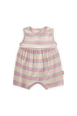 Cigit Geniş Çizgili Tulum 0-3 Yaş Pembe Mavi Çizgili Pembe Mavi Çizgili