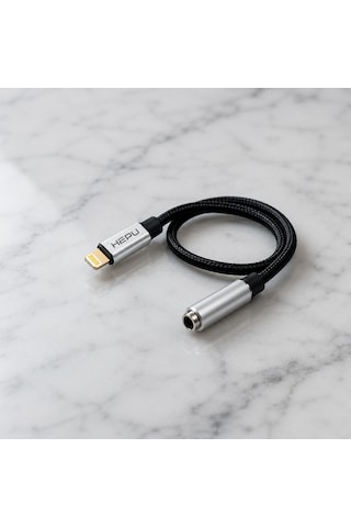 Hepu HP-19 iOS AUX Dönüştürücü – Lightning Girişli iPhone & iPad için Ses Adaptörü (30 cm)