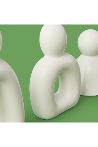 Evidea Deco 3'lü Family Obje - Beyaz Beyaz