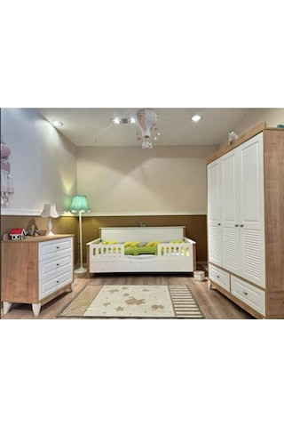 Aymini Milano Yavrusuz Bebek Odası Takımı Ahşap - Beyaz