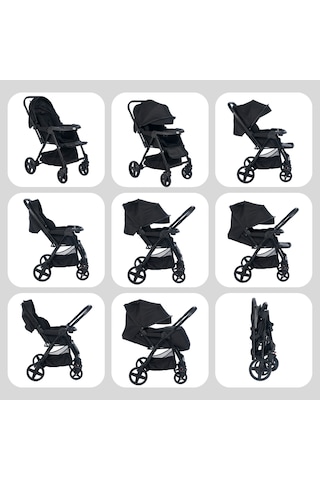 Joell Trendy Çift Yönlü Bebek Arabası & Çanta - 2'li Set