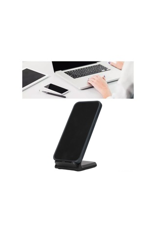 Kosona Q740 Siyah Kablosuz Şarj Standı - 15w Hızlı Şarj, Dikey/yatay Açı, Filmleri İzleken Kesintisiz Kullanım