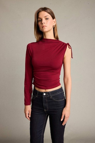 Defacto Tek Omuzlu Büzgülü Bluz G5051ax25wnbr229 Bordo