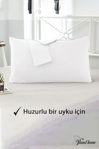 Vionel Home Pamuklu 2'li Yastık Kılıfı 50 x 70 CM Düz Beyaz
