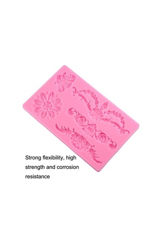 Dancemonkey Cf394 Kek Bordür Çiçekli Fondan Kalıp, Silikon - İçin Mükemmel Pembe