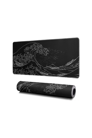Ruicoo Japon Deniz Dalgası Tasarımı Geniş Oyun Ve Ofis Mousepad İ, 3 Mm Kaymaz Taban, 31.5 X 11.8 İnç