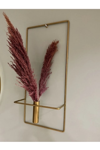 MetaQuartz Aksesuar 2'li Kare Gold Metal Çiçeklik , Modern Dekoratif Metal Çiçeklik