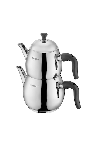 Emsan Duru Midi Çaydanlık Takımı Siyah 1.0 - 2.0 Lt Siyah