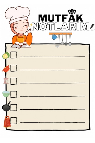 Mutfak Notlarım Pvc Kaplama A4 Mutfak Notlarım Pvc Kaplama A4