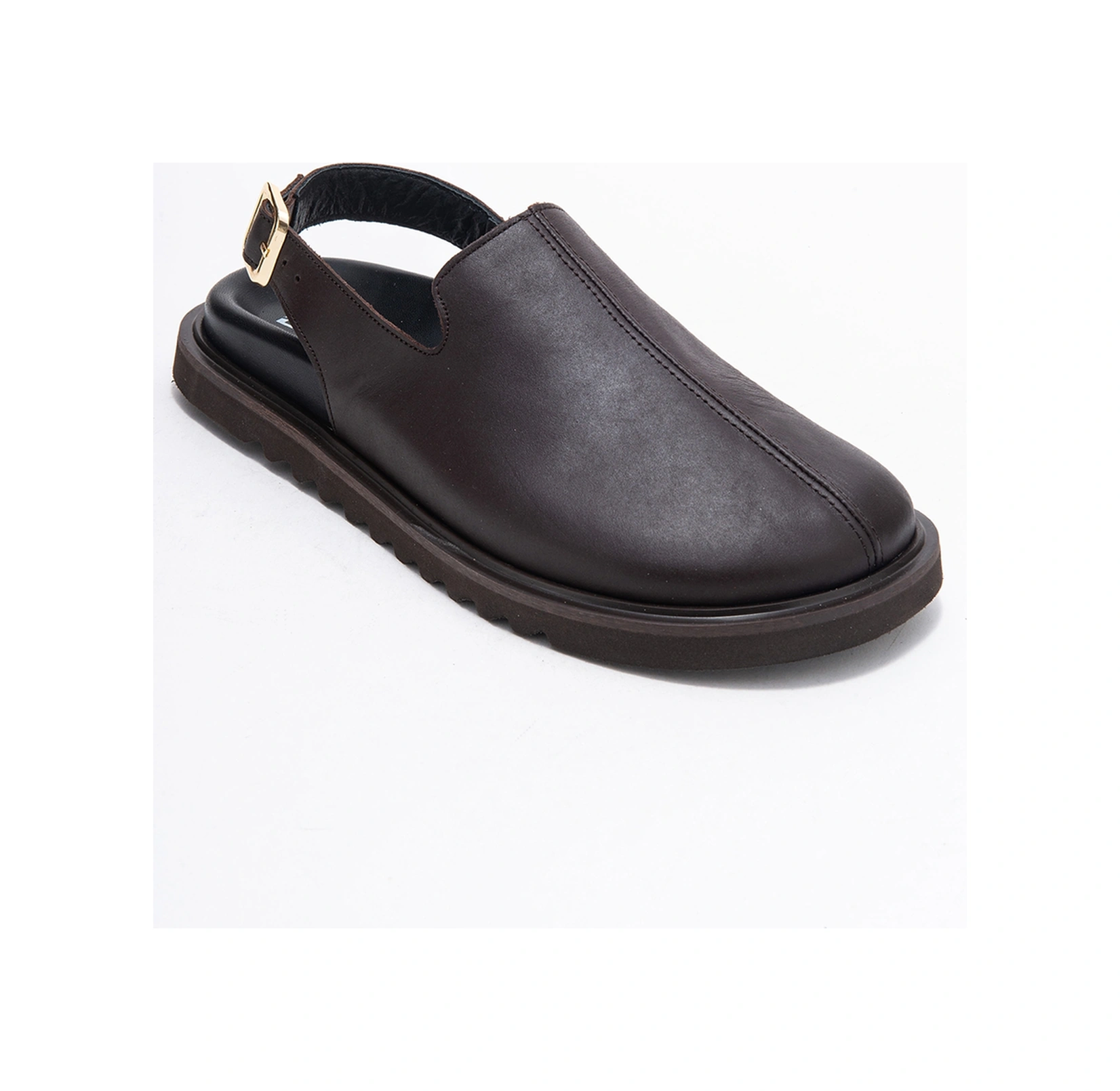 Laby Kahverengi Cilt Hakiki Deri Kadın Sandalet Kahverengi Deri