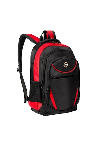 Barcelona K21 Nk Unisex Okul Sırt Çantası 15' Laptop Bölmeli 1900 Denye Kalın Kumaş Çanta Siyah
