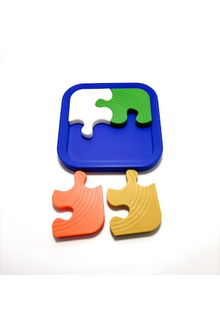 4 Parçalı Eğitici İlk Yapbozum - Bebek Ve Çocuk İçin Renkli Puzzle, Montessori Motor Beceri Oyunu