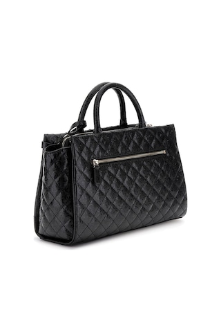 Kadın Kilit Aksesuarlı Kapitone Monogram Desenli El Çantası - Siyah Siyah