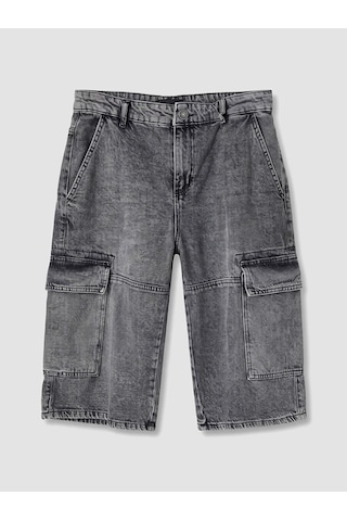 Lcw Jeans Antrasit Loose Fit Kargo Cepli Erkek Jean Şort