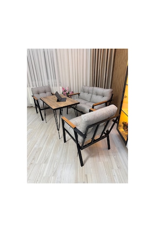 Gül Metal Bahçe Koltuk Takımı 2+1+1 Masalı Balkon Teras Cafe Oturma Grubu