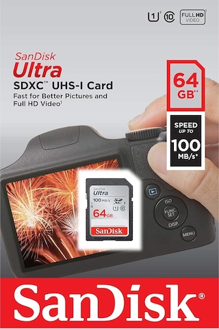 Sandisk SDSDUNR-064G-GN6IN Ultra Sdhc 64GB 90MB/S Class 10 Uhs-I Hafıza Kartı