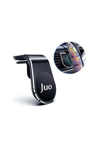 Juo Havalandırma Izgarası İçin Manyetik Mıknatıslı Telefon Tutucu + 2 Adet Manyetik Plaka Siyah