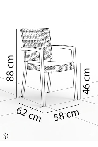 Novussi Paris Rattan Koltuk Minderli 4'lü Paket Beyaz