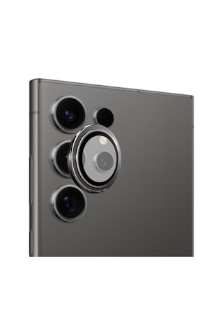 Safeus Safir Temperli Kamera Lens Koruyucu, Samsung Galaxy S24 Ultra İle Uyumlu Siyah