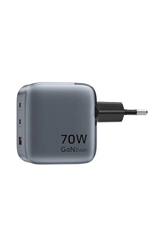 Vention Dash Fex 70w Gan 5.0 3 Çıkışlı 2xusb-c + 1xusb-a Hızlı Şarj Cihazı Macbook İphone Uyumlu