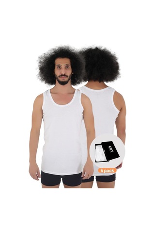 Cnt Erkek Atlet Pamuklu Basic 5'li Premium Paket Beyaz Beyaz