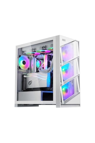 Dragos Air 4X Argb Usb 3.0 + Type-C Atx Mid Tower Oyuncu Bilgisayar Kasası Beyaz