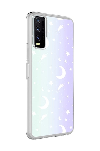 Nourthkiingdom Vivo Y20 Kılıf Nrtk M-blue Desenli Kapak - Moon No4 Moon No4