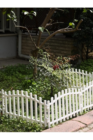 Büyük Boy Çift Yönlü Beyaz Yüksek Plastik Bahçe Çit