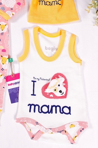 Kuzu Figürlü Şapkalı 3'lü Bebek Takımı Sarı