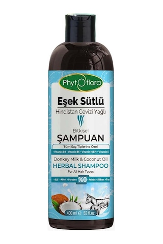 Phytoflora Eşek Sütlü Hindistan Cevizi Yağlı Bitkisel Şampuan 400 ML