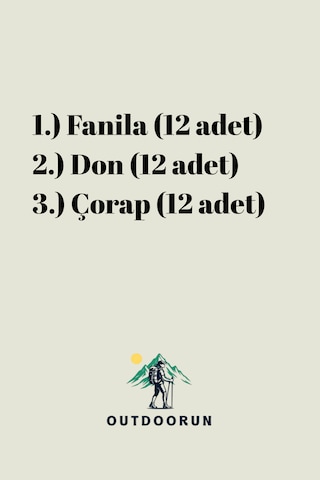 Outdoorun 12'li Askerlik Seti Fanila Don Çorap - Temel Ve Bedelli Askerlik Malzemeleri Haki