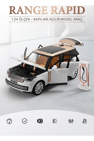 1:24 Ölçek Sesli Ve Işıklı 6 Kapı Açılır Şarj İstasyonlu Standlı Range Rover Suv Model Araba
