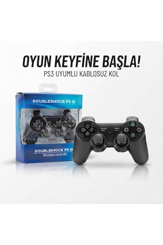Double Titreşimli Ps3 Wireless Oyun Kolu Uyumlu Kablosuz Analog Gamepad Joystick Oyun Kolu