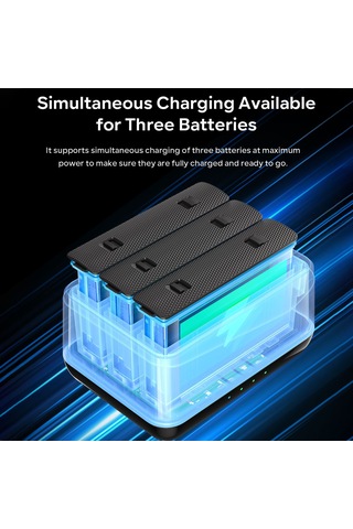 Amagisn Ad12 Panoramik Kamera Pil Şarj Cihazı 3 Yuvalı Siyah