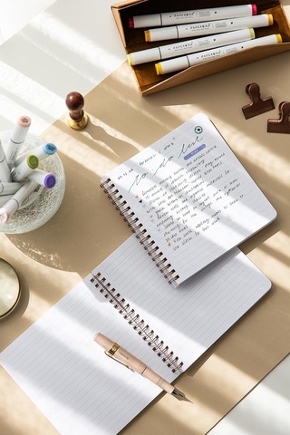 15x16 Spiralli Karton Kapak 2'li Çizgili Not Defter Seti - Lacivert