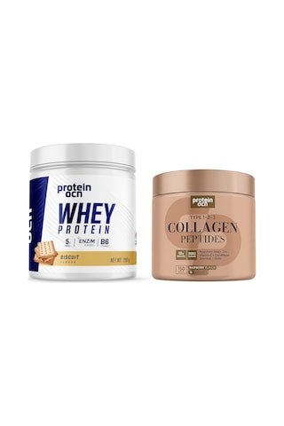 Proteinocean Whey Protein Bisküvi 200 Gr + Kolajen Ahududu - 6 Farklı Bileşen İlaveli 150 Gr 2 Li Set Diğer