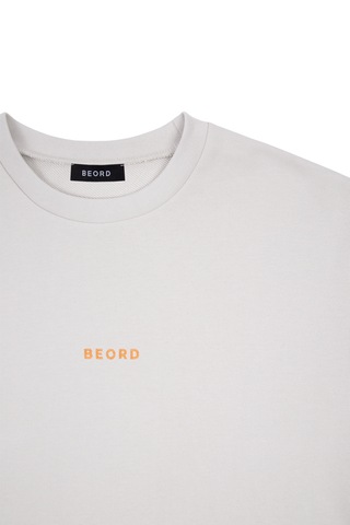 Beord Taş %100 Pamuk Bisiklet Yaka Sweatshirt Bss1-148