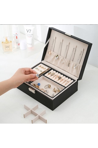 No.011 Mücevher Kutusu, Çift Saklama Kutusu Kolye Saat Küpe