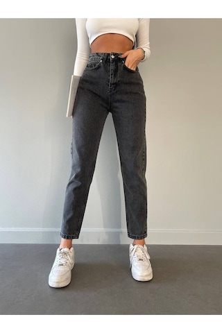 Lavajeans Mood Siyahkar Mom Jean Esnek Sahip Kadın Jean Siyahkar Füme