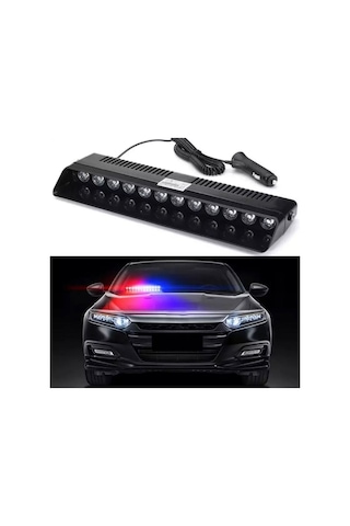 S12 Çakar Çakmaklık Girişli 12 Ledli Kırmızı-beyaz-mavi