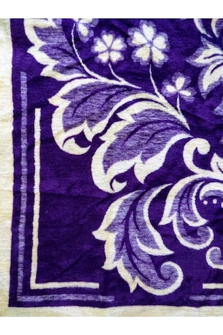 Algelsineve Mor Serisi Lüks Peluş Akrilik Çift Kişilik Uşak Battaniyesi Mor