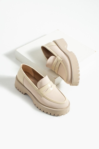 Kadın Yüksek Taban Günlük Loafer Vela - Bej Bej