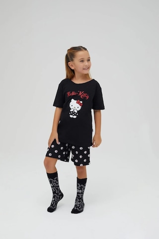 Hello Kitty Kız Çocuk Kollu Şortlu Pamuklu Pijama Takımı Renklı