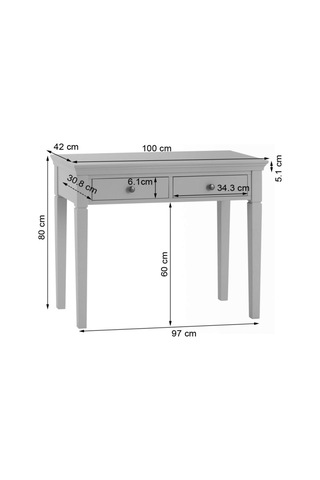 Masifart Flex Çift Çekmece Dresuar Beyaz