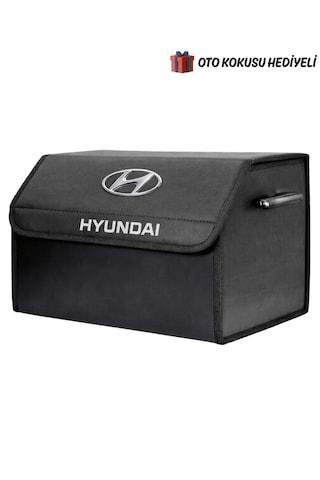Hyundai Marka Logolu Oto Bagaj Organizer Çanta Oto Bagaj Çantası 2 Bölmeli Suni Deri Boyutlar : 48 Cm X 31 Cm X 29 Cm